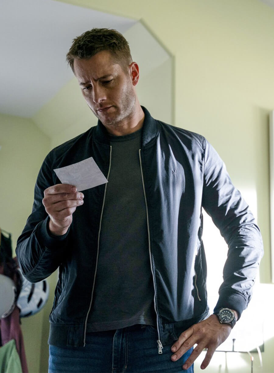 Justin Hartley Tracker Colter Shaw S01 Black Bomber Jacket 