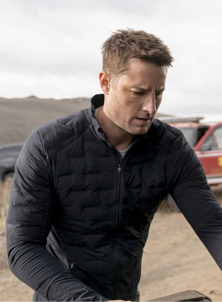Justin Hartley Tracker Colter Shaw S01 Black Quilted Jacket 