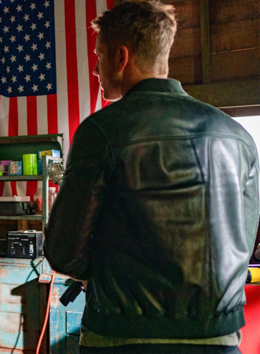 Justin Hartley Tracker Colter Shaw S02 Green Leather Jacket