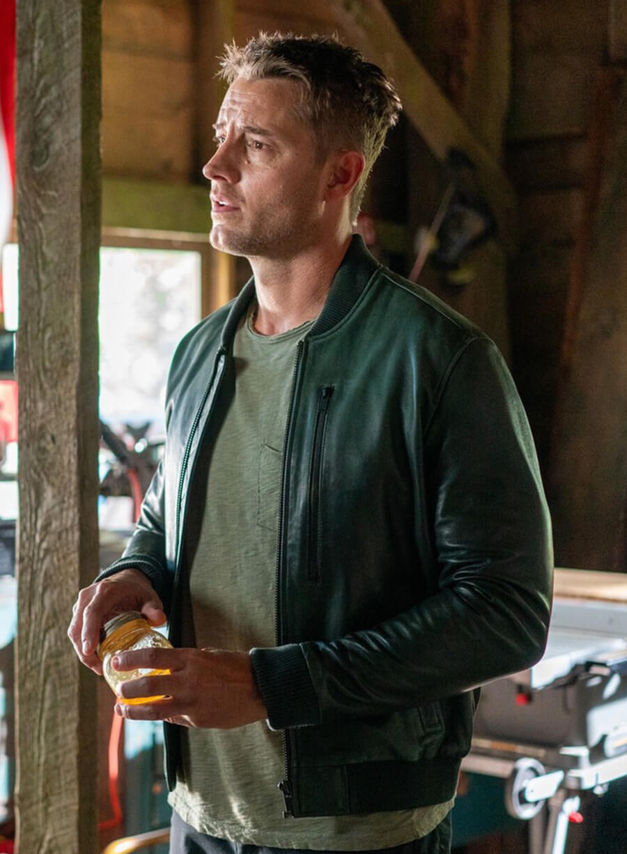 Justin Hartley Tracker Colter Shaw S02 Green Leather Jacket