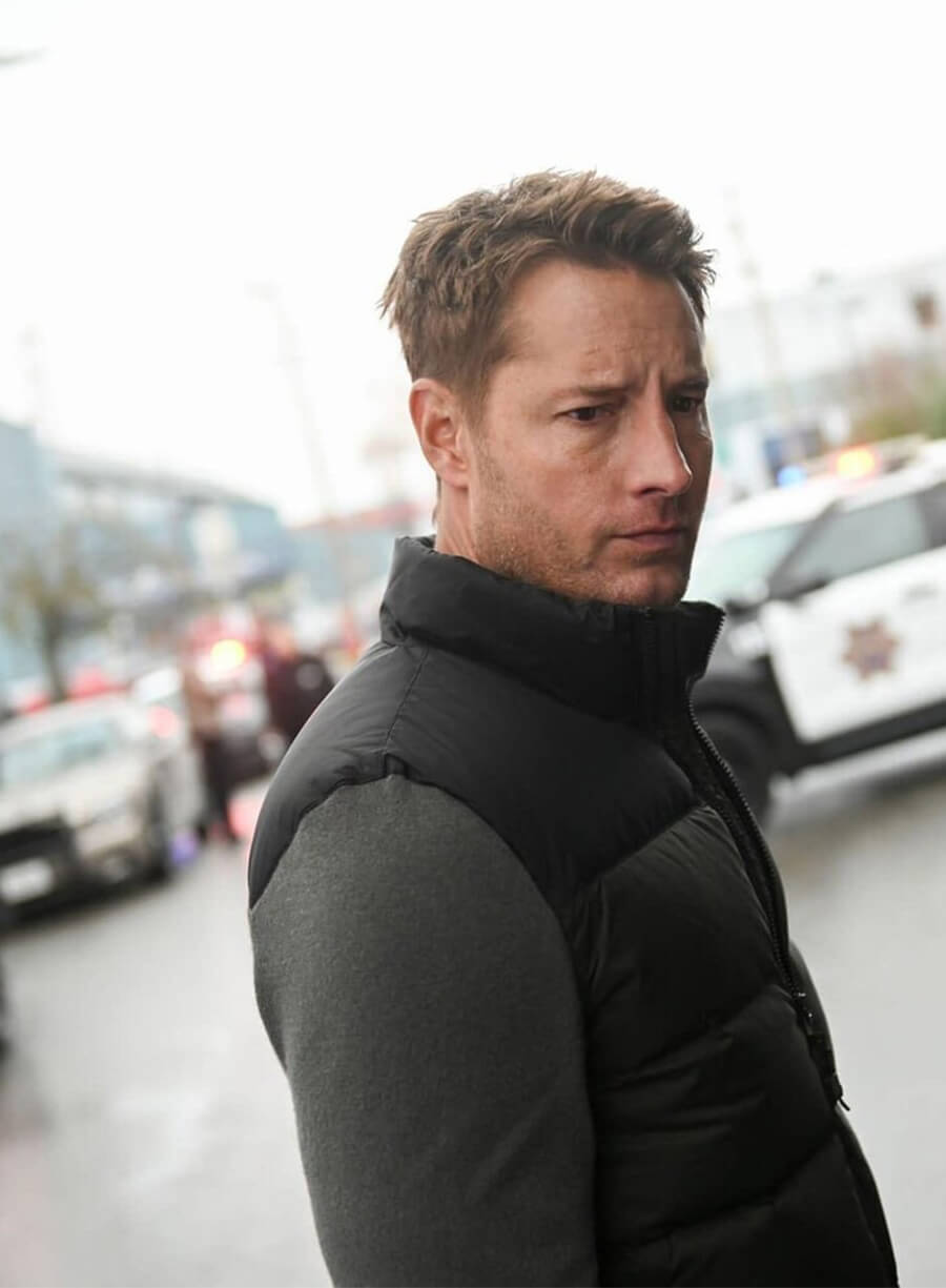 Justin Hartley Tracker Colter Shaw S02 Grey Puffer Jacket
