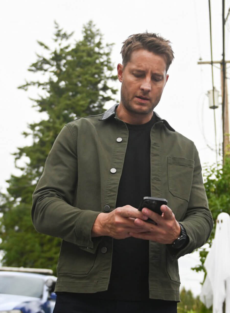 Justin Hartley Tracker Colter Shaw S03 Green Jacket