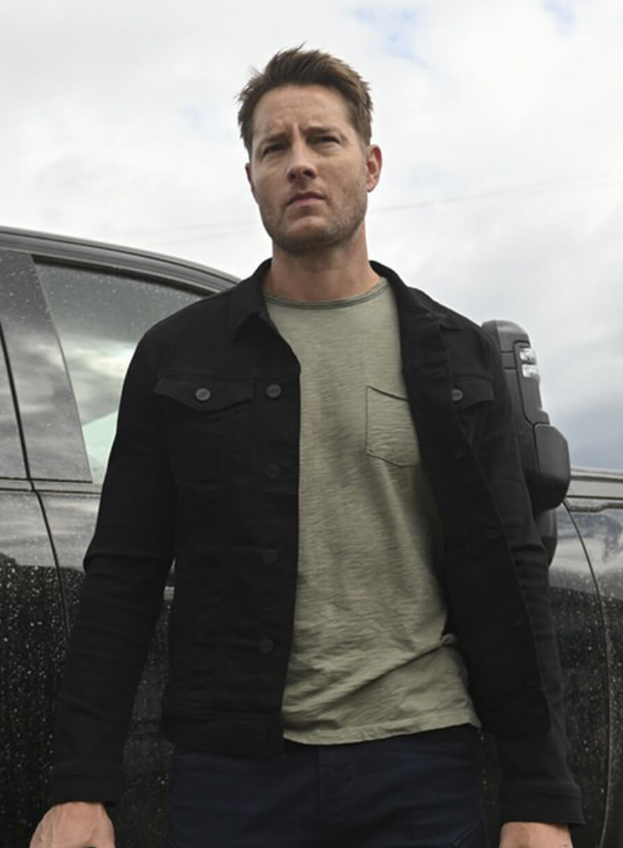 Justin Hartley Tracker S02 Colter Shaw Black Denim Jacket 