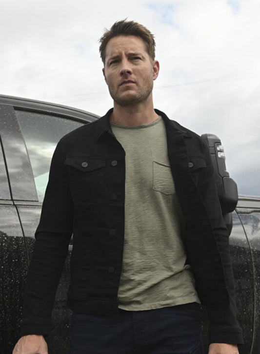 Justin Hartley Tracker S02 Colter Shaw Black Denim Jacket 