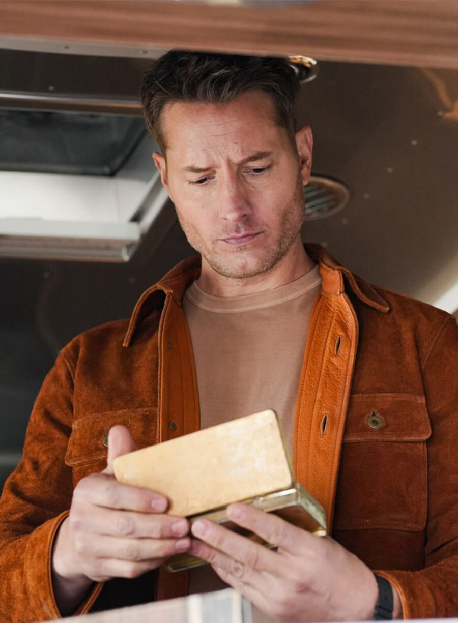 Justin Hartley Tracker S02 Colter Shaw Tan Suede Jacket