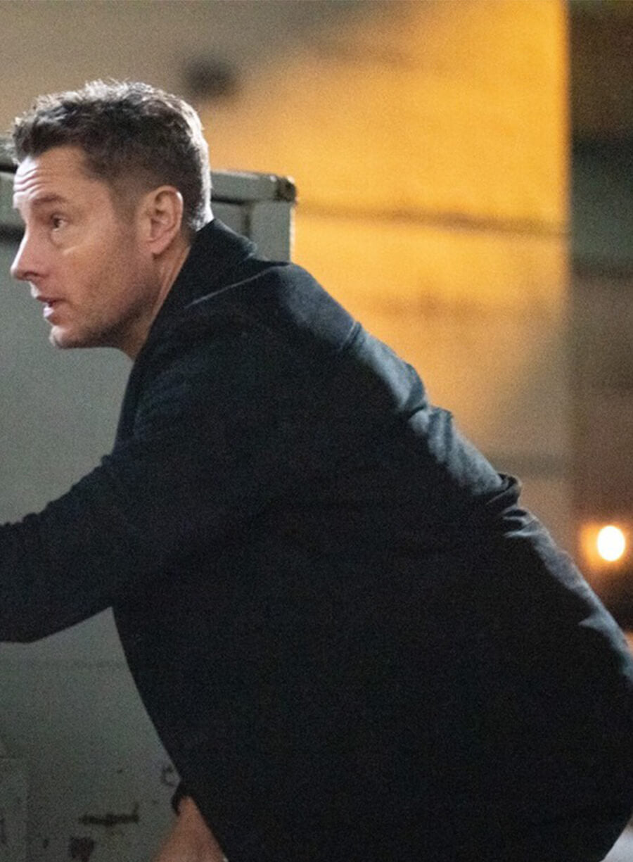 Justin Hartley Tracker Season 3 Colter Shaw Black Suede Jacket