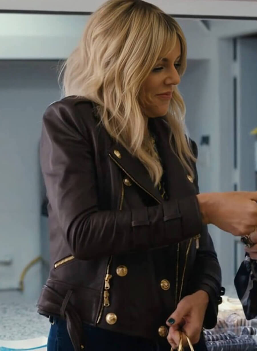 Kaitlin Olson Hacks Dj Vance Jr Black Leather Jacket 