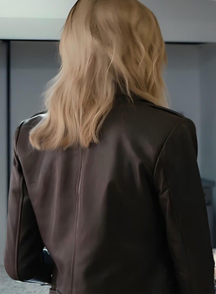 Kaitlin Olson Hacks Dj Vance Jr Black Leather Jacket 