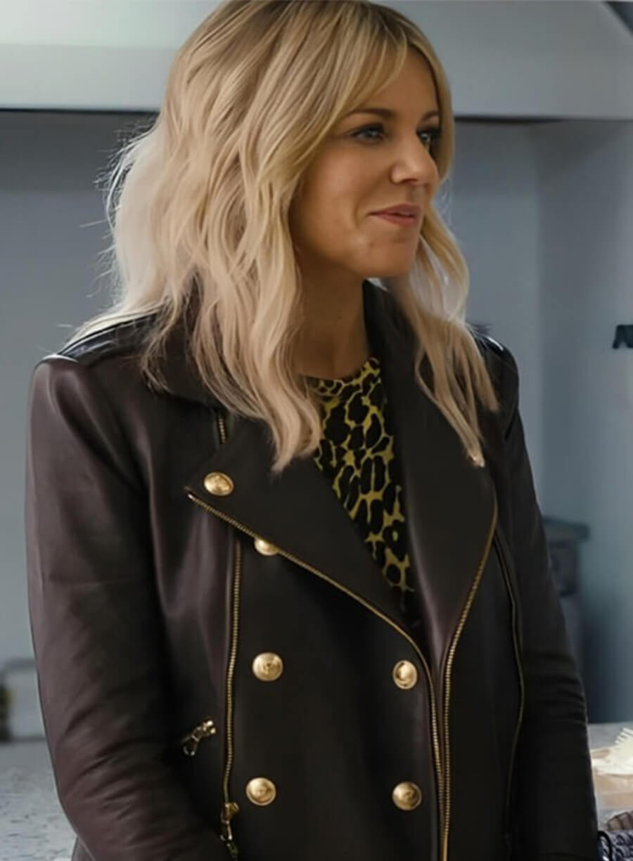 Kaitlin Olson Hacks Dj Vance Jr Black Leather Jacket 