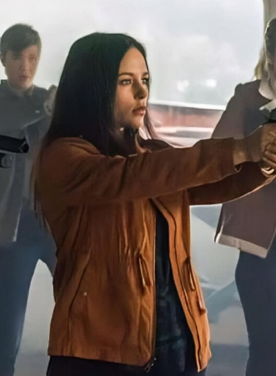 Katherine Ramdeen Supernatural S13 Alex Jones Brown Jacket