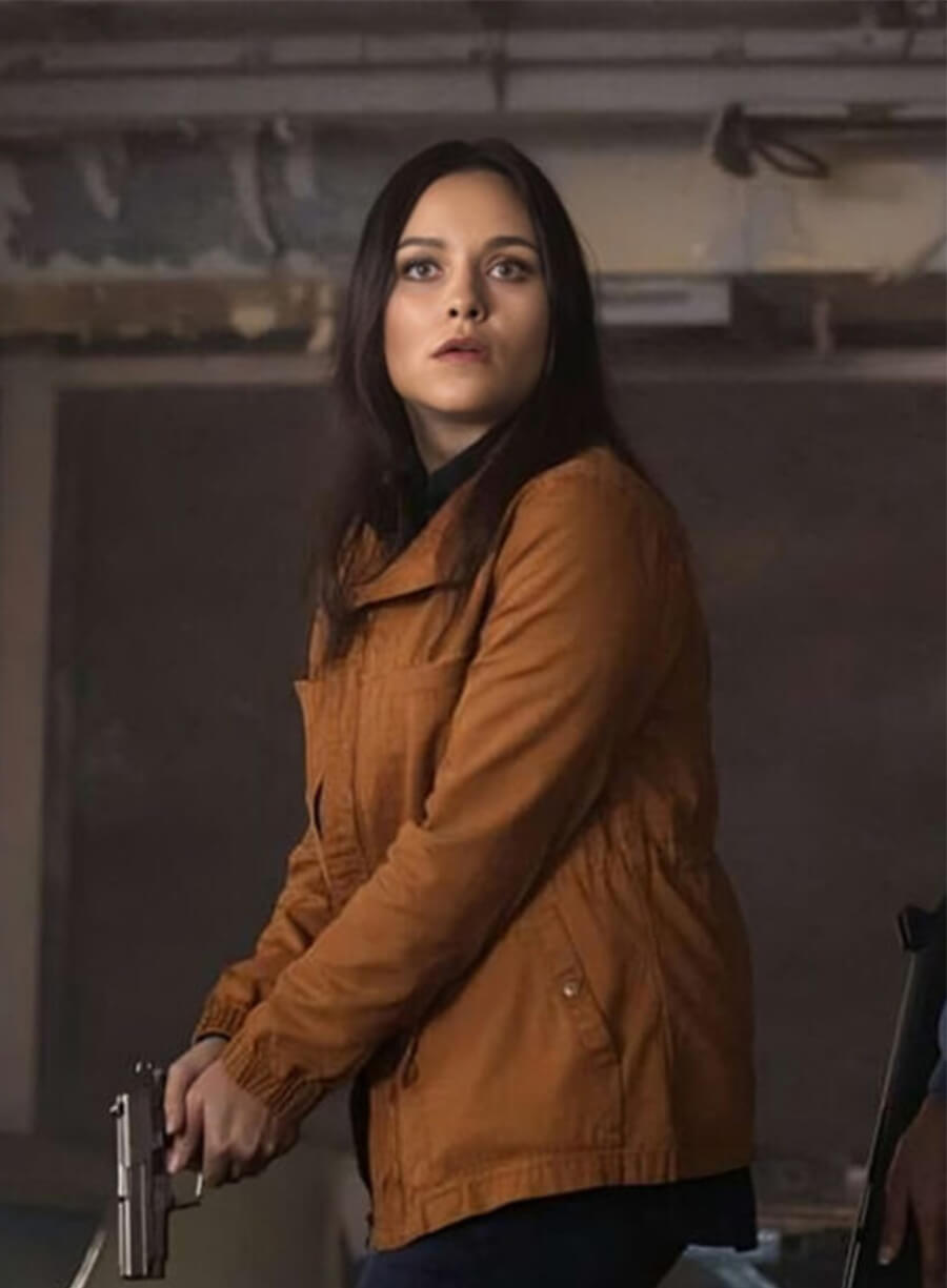 Katherine Ramdeen Supernatural S13 Alex Jones Brown Jacket