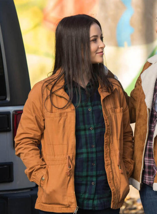 Katherine Ramdeen Supernatural S13 Alex Jones Brown Jacket