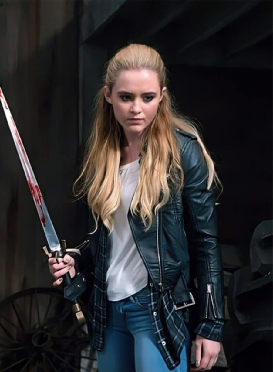 Kathryn Newton Supernatural S10 Black Biker Leather Jacket