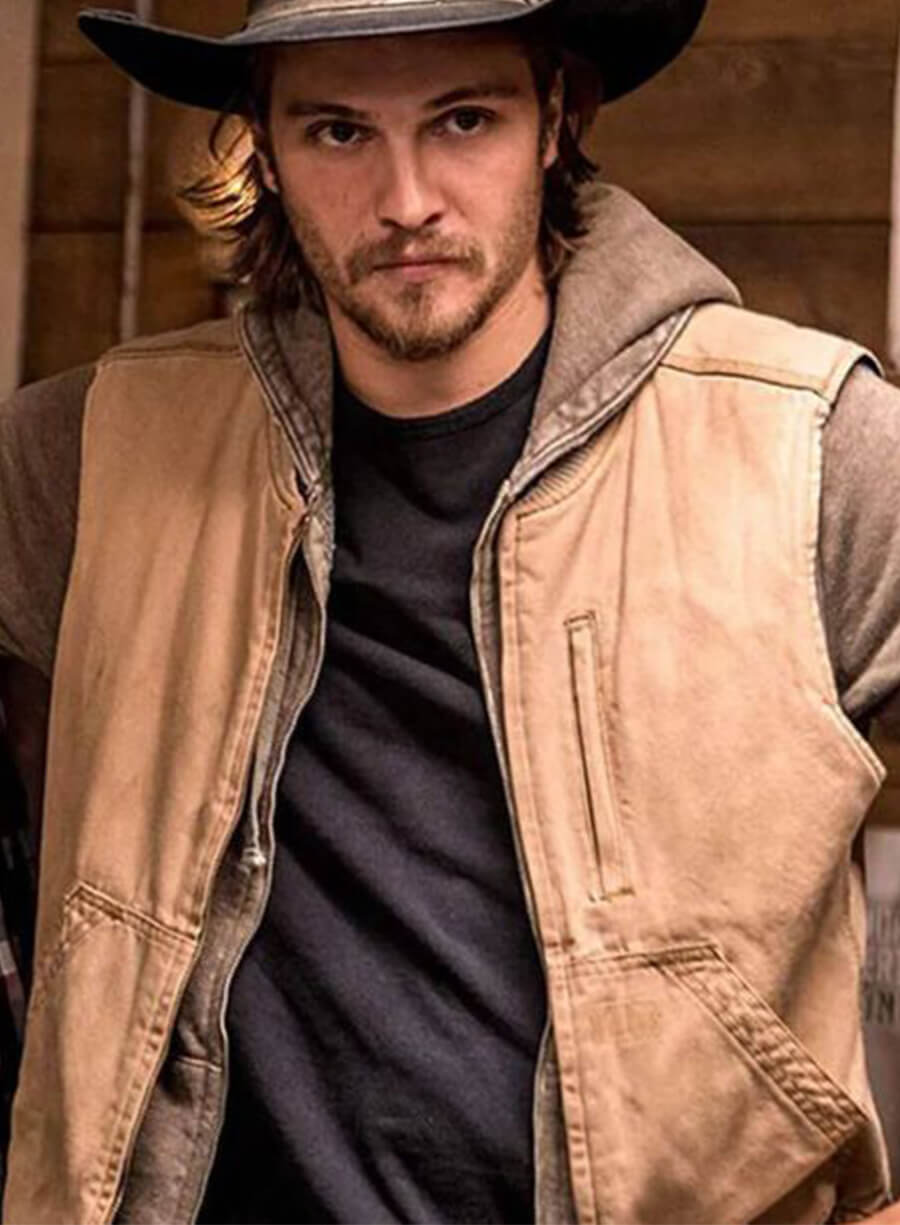 Kayce Dutton Yellowstone Luke Grimes Brown Cotton Vest