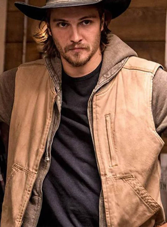 Kayce Dutton Yellowstone Luke Grimes Brown Cotton Vest