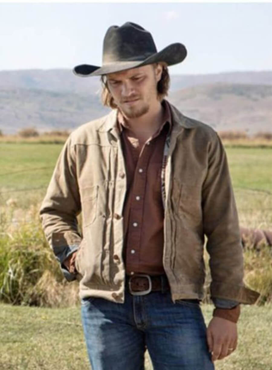 Kayce Dutton Yellowstone Luke Grimes Brown Jacket