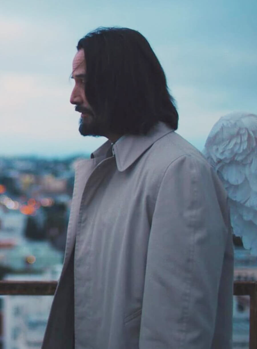 Keanu Reeves Good Fortune 2025 Gabriel White Coat