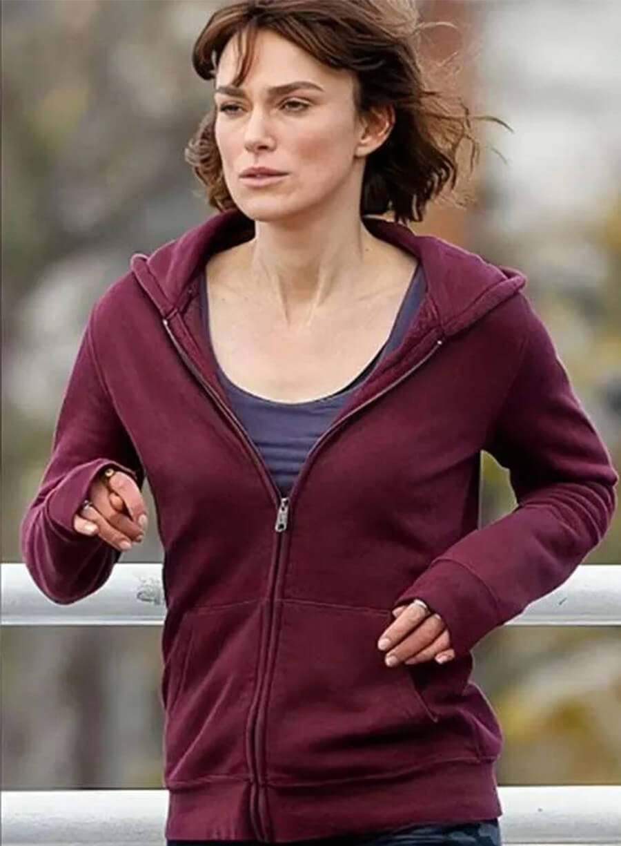 Keira Knightley Black Doves Helen Maroon Zip-up Hoodie