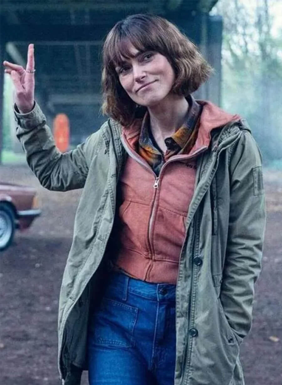 Keira Knightley Black Doves Helen Webb Green Jacket
