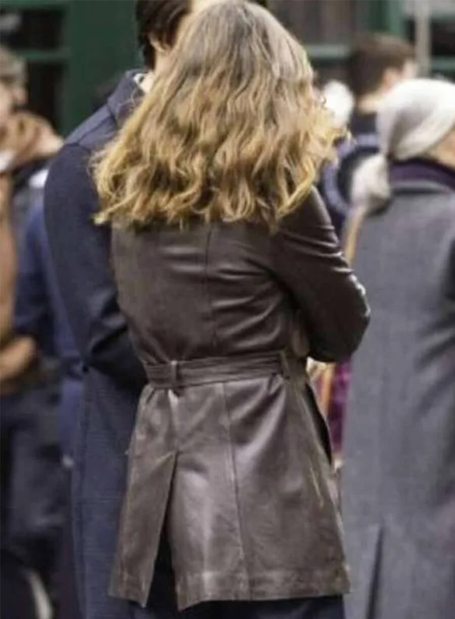 Keira Knightley Black Doves Helen Webb Leather Coat 