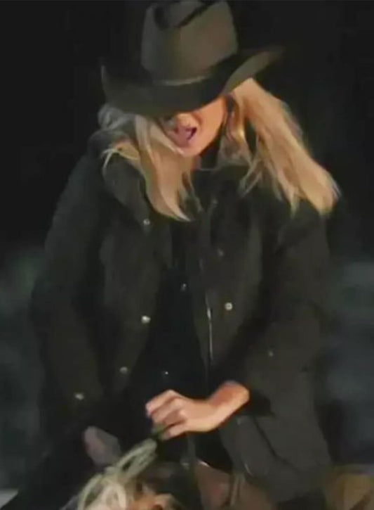 Kelly Reilly Yellowstone S05 Beth Dutton Black Cotton Jacket