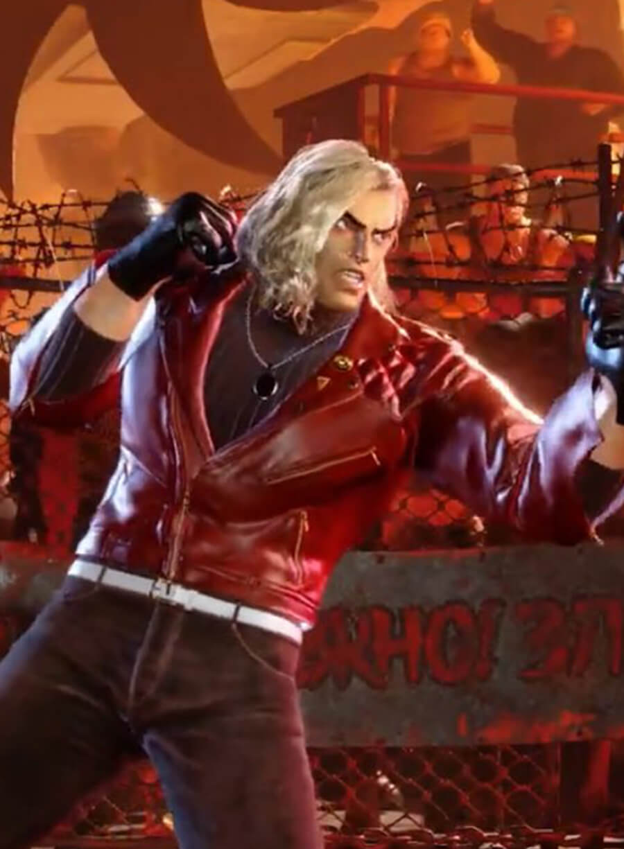 Ken Masters Street Fighter 6 Game Red Leather Jacket