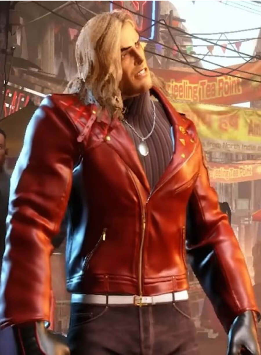 Ken Masters Street Fighter 6 Game Red Leather Jacket