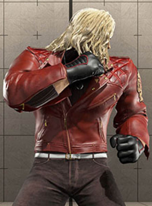 Ken Masters Street Fighter 6 Game Red Leather Jacket
