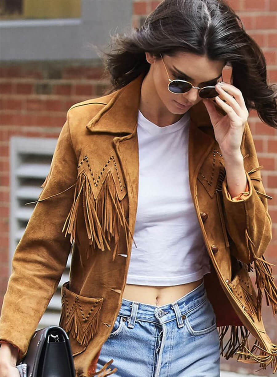 Kendall Jenner Brown Fringe Jacket