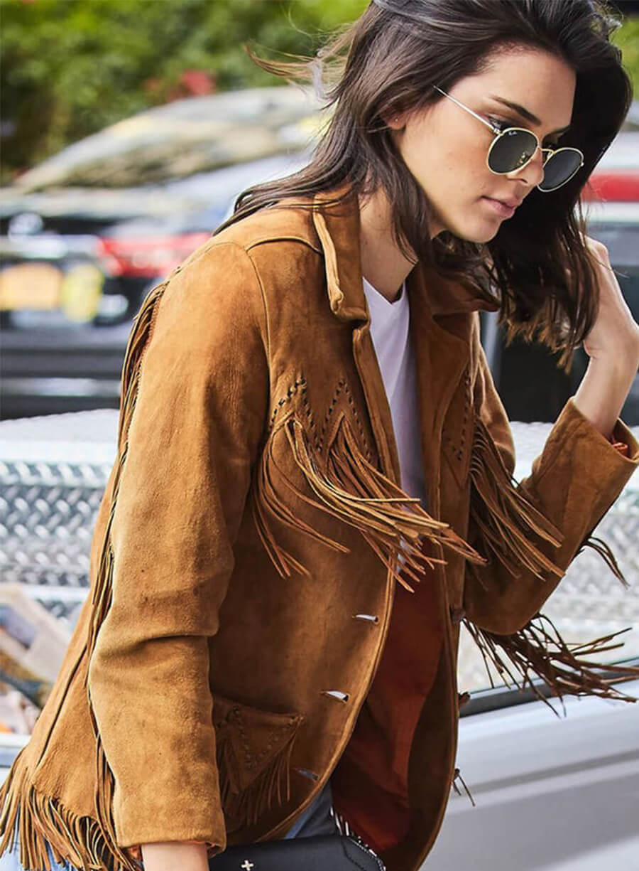Kendall Jenner Brown Fringe Jacket