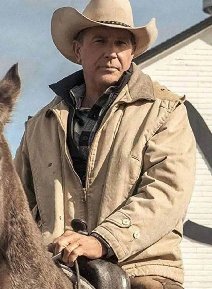 Kevin Costner Yellowstone John Dutton Beige Jacket