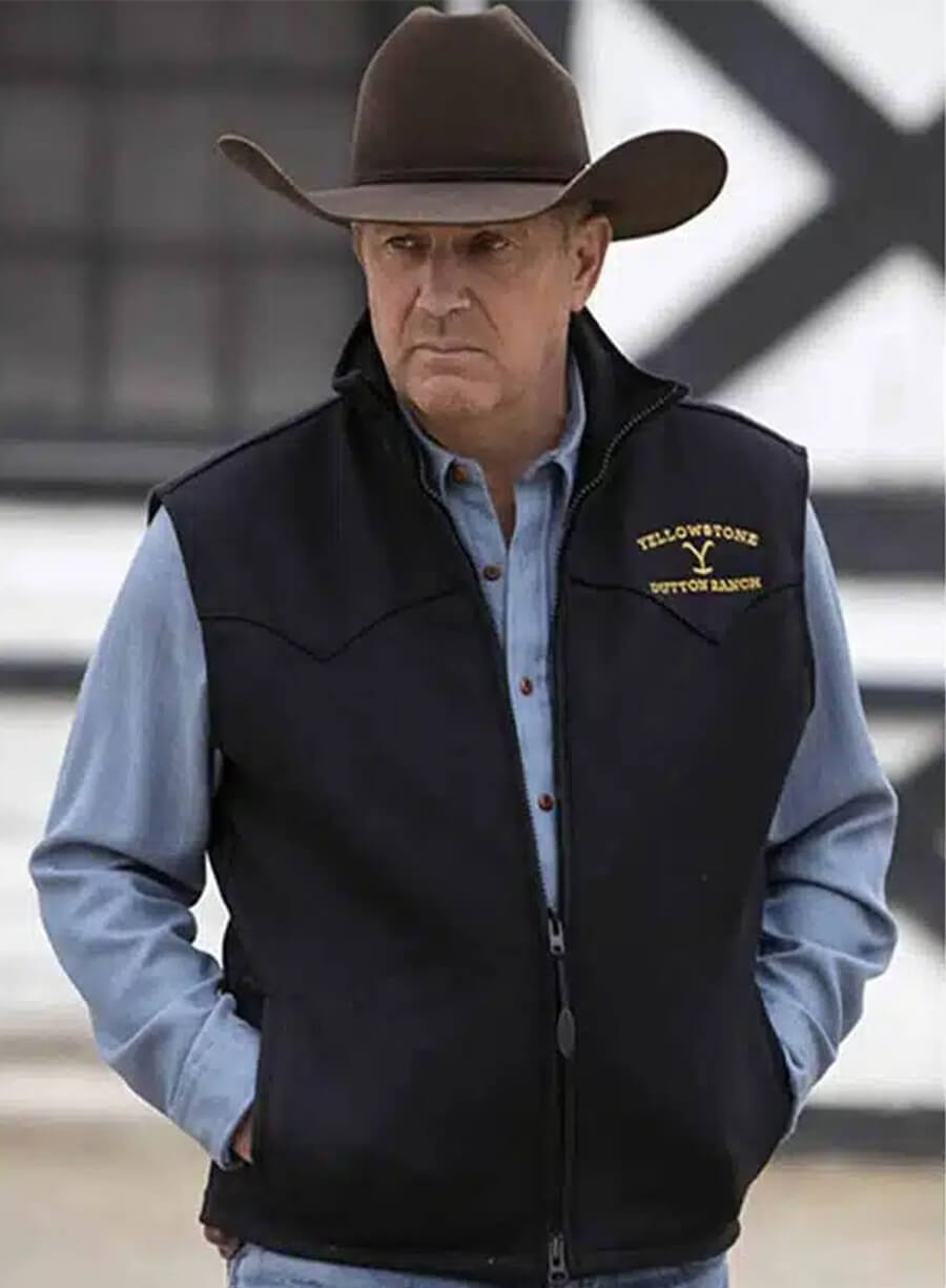 Kevin Costner Yellowstone John Dutton Black Vest