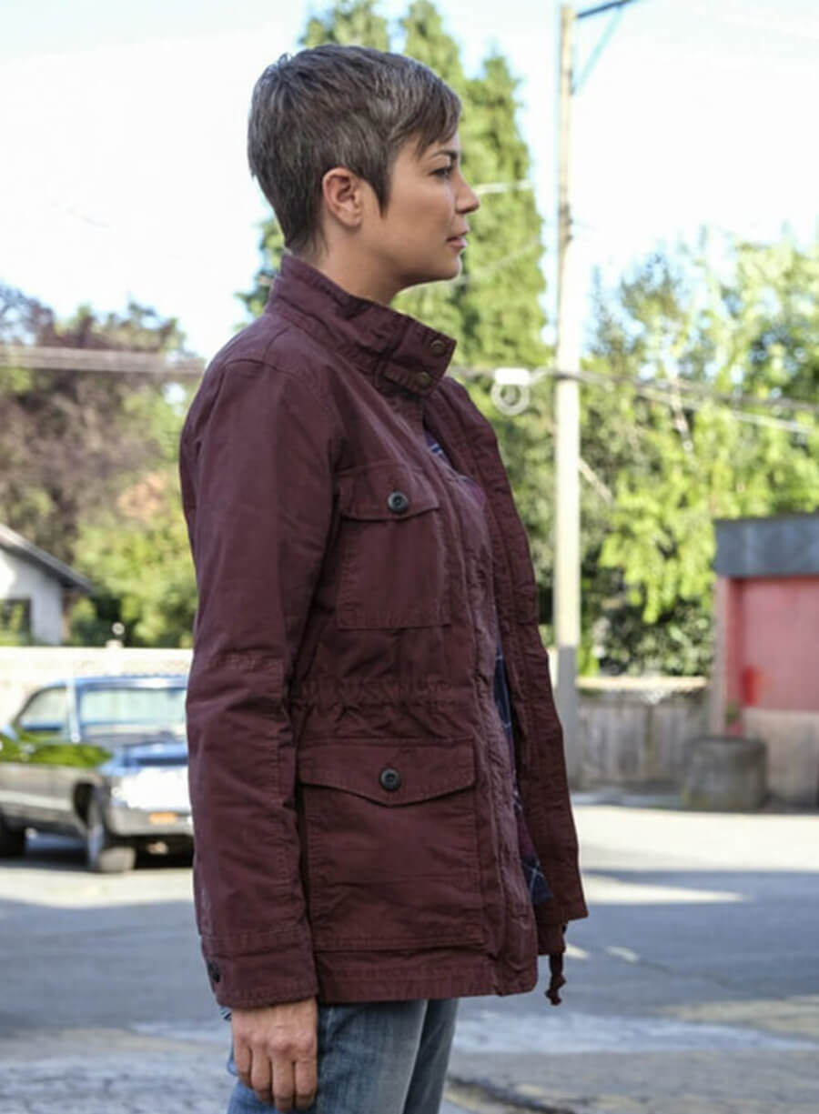 Kim Rhodes Supernatural Jody Mills Maroon Jacket