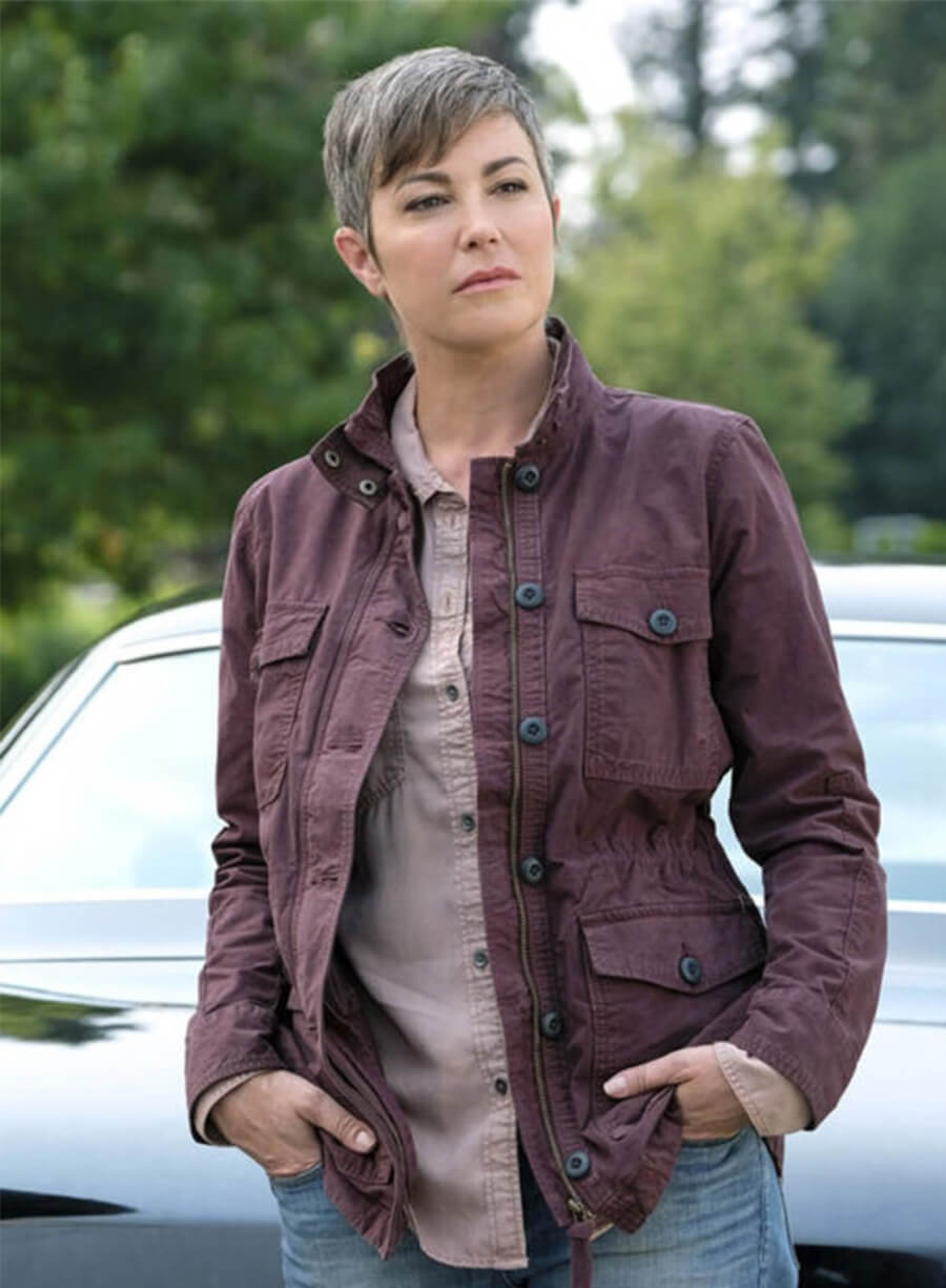 Kim Rhodes Supernatural Jody Mills Maroon Jacket