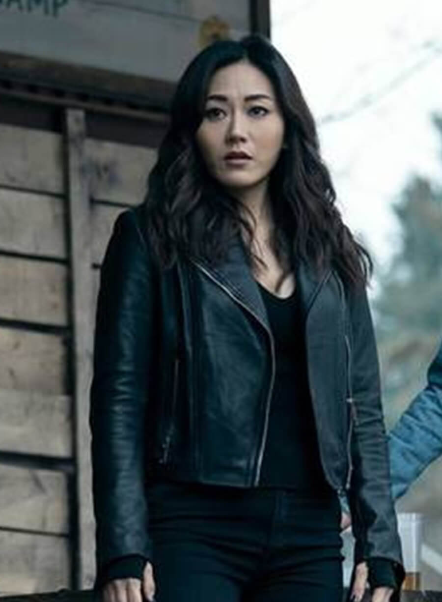 Kimiko Miyashiro The Boys S05 Black Leather Jacket