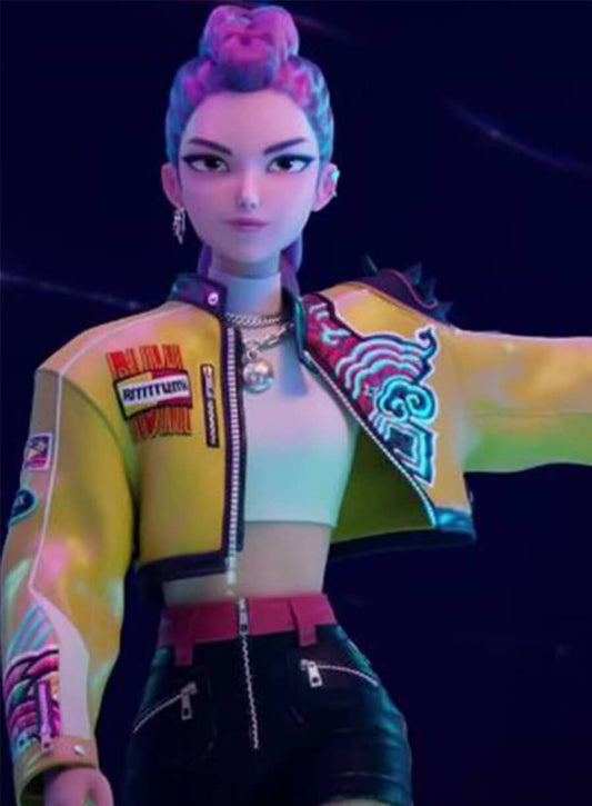 KPop Demon Hunters Rumi Yellow Leather Jacket