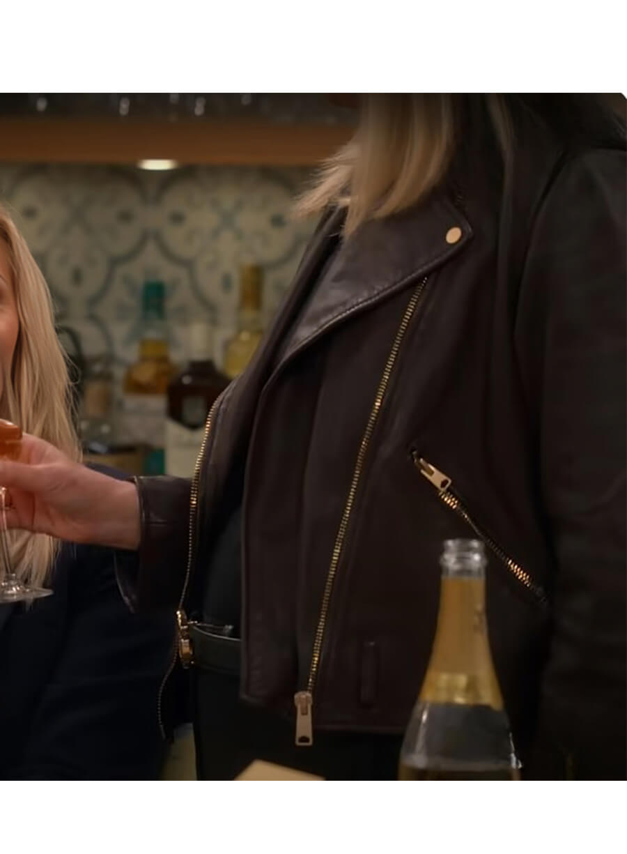 Kristen Johnston Leanne 2025 Carol Black Leather Jacket