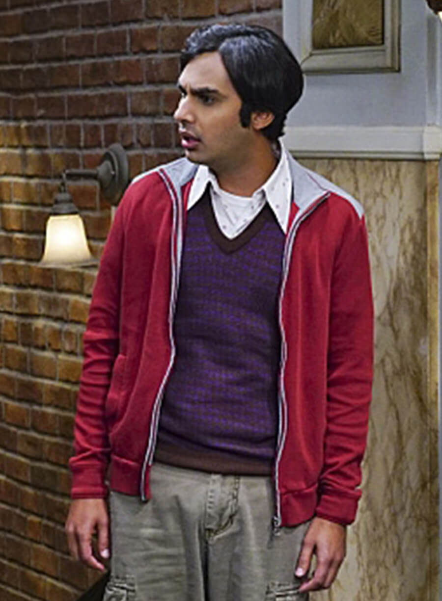 Kunal Nayyar The Big Bang Theory Season 9 Raj Red Jacket