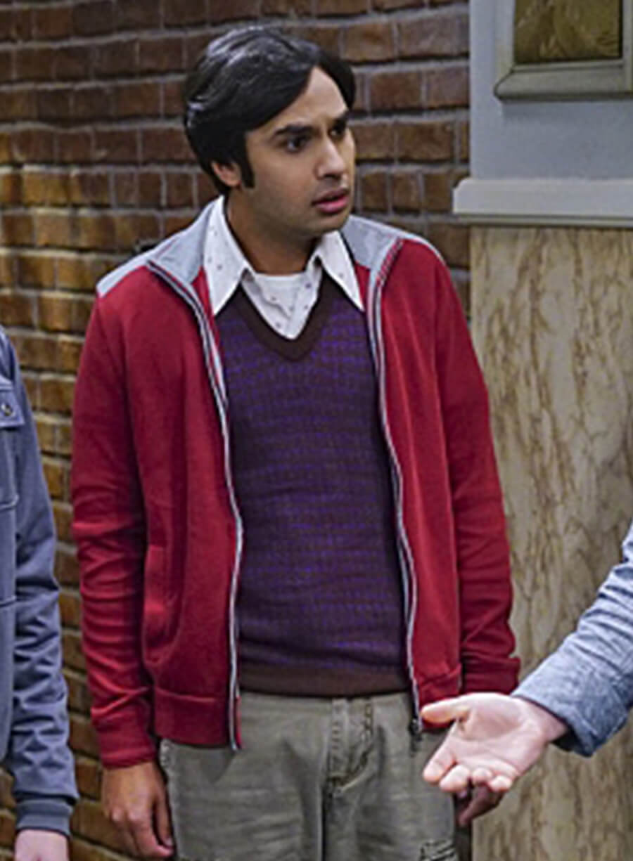 Kunal Nayyar The Big Bang Theory Season 9 Raj Red Jacket