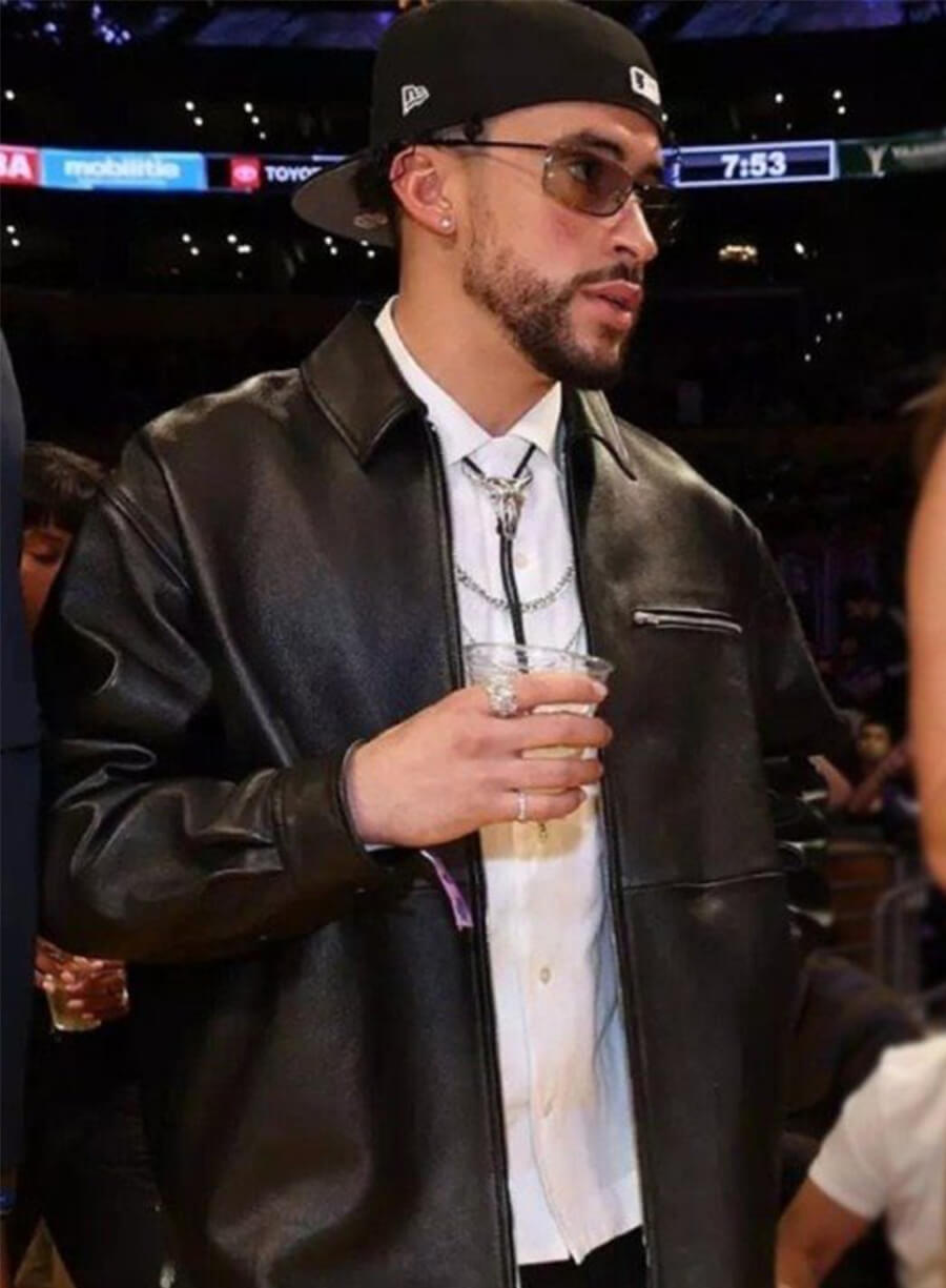 Lakers 2023 Bad Bunny Leather Jacket