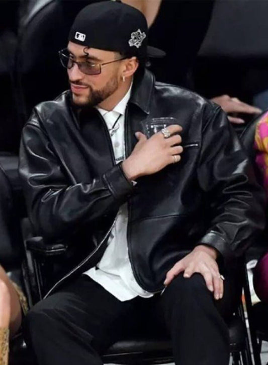 Lakers 2023 Bad Bunny Leather Jacket