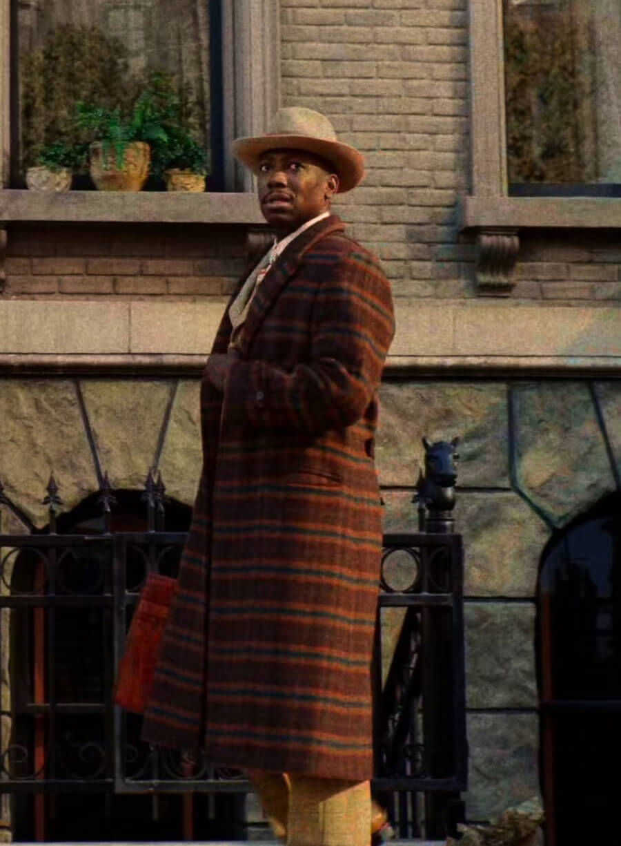 Lamorne Morris Spider-Noir Robbie Robertson Wool Plaid Coat