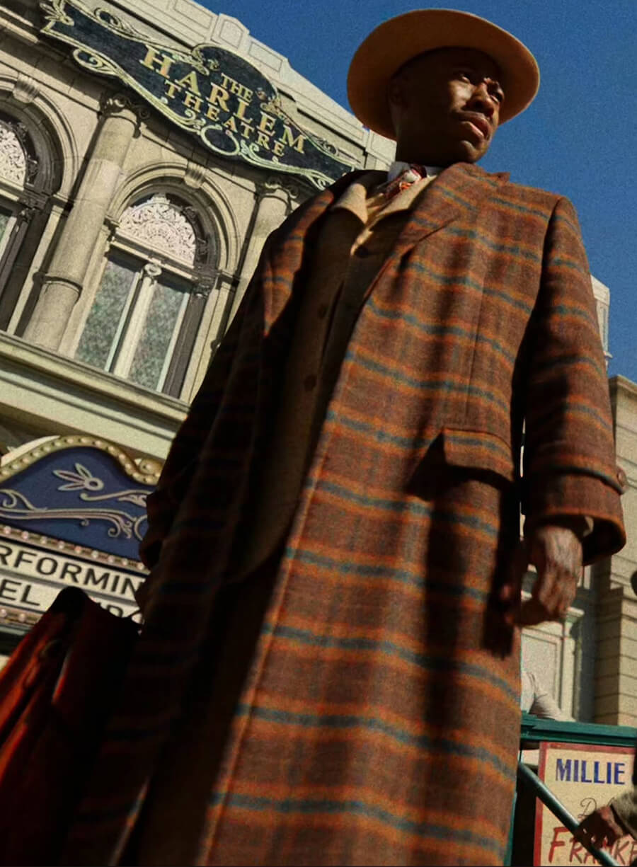 Lamorne Morris Spider-Noir Robbie Robertson Wool Plaid Coat
