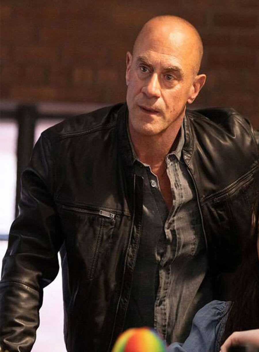 Law and Order Organized Crime Elliot Stabler Black Leather Jacket