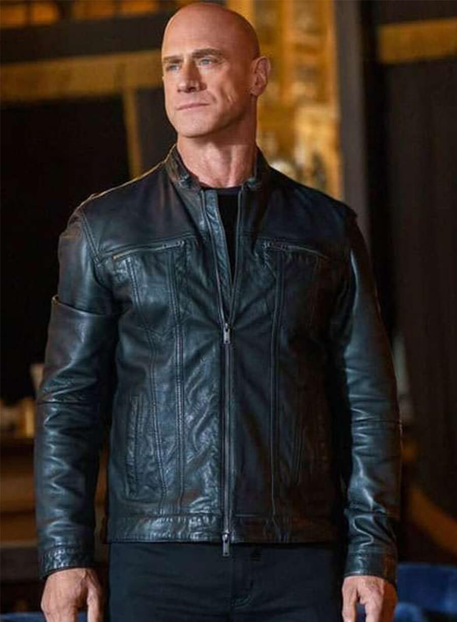 Law and Order Organized Crime Elliot Stabler Black Leather Jacket