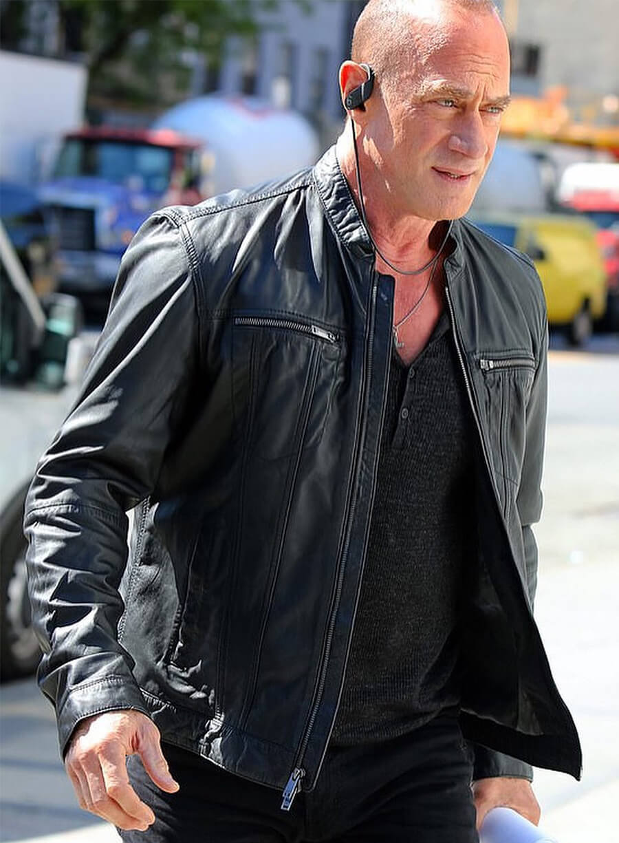Law and Order Organized Crime Elliot Stabler Black Leather Jacket