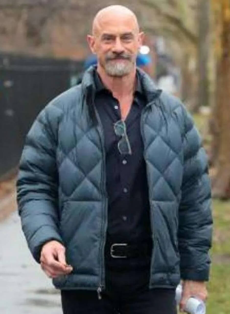 Law and Order Organized Crime Elliot Stabler Grey Puffer Jacket