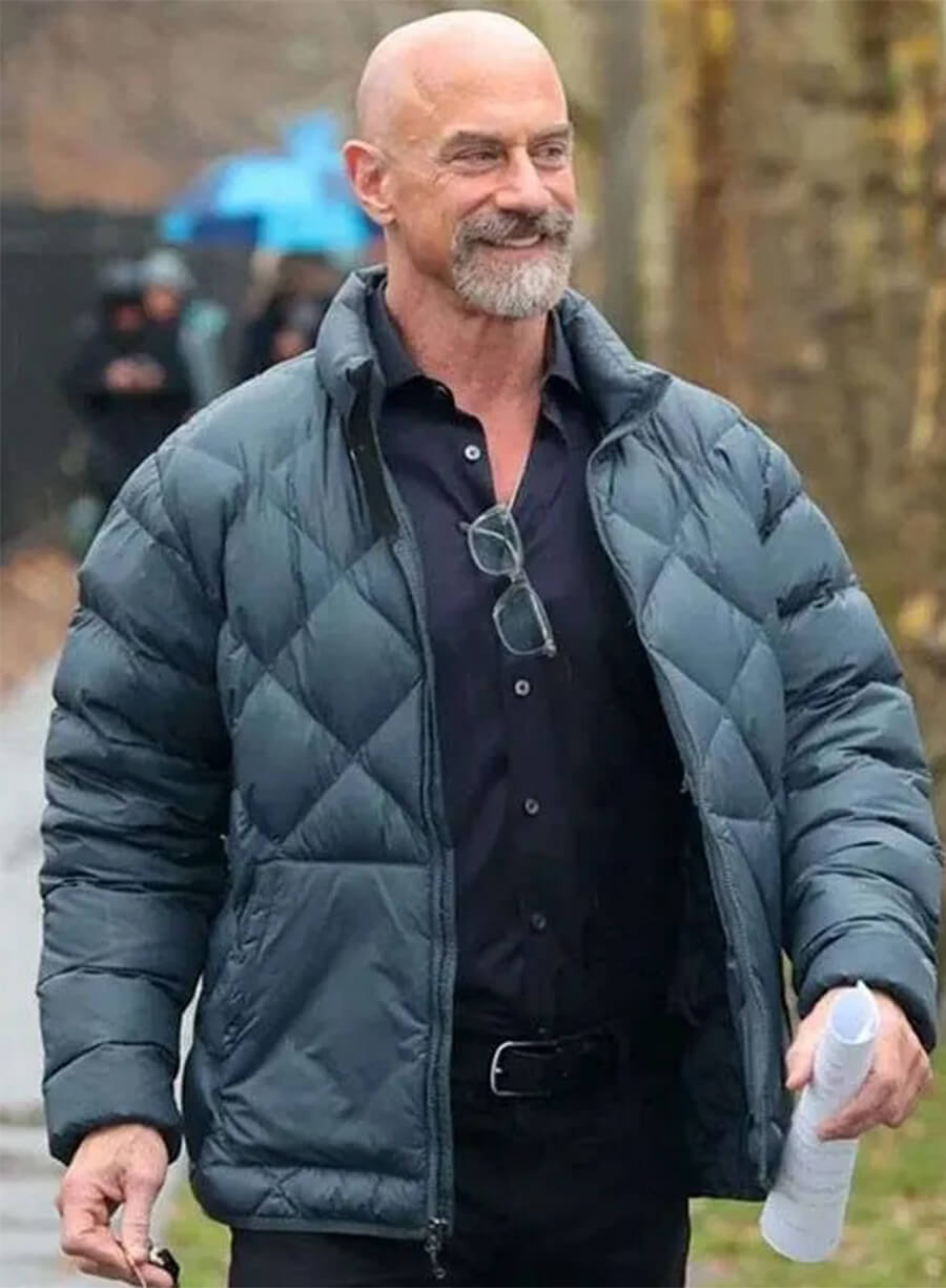 Law and Order Organized Crime Elliot Stabler Grey Puffer Jacket