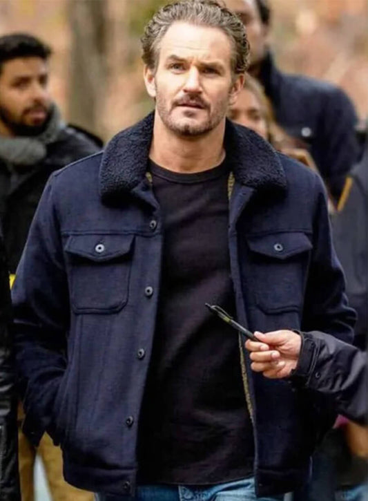 Law & Order SVU S26 Terry Bruno Blue Suede Jacket