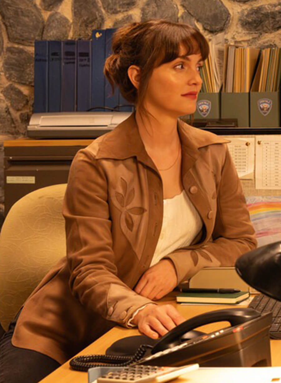 Leighton Meester Good Cop/Bad Cop Lou Brown Suede Jacket